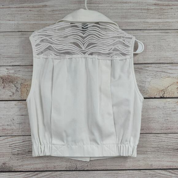 Vintage Opal Lorraine Wardy Jean Shorts and Vest Set Womens 28 Medium White - Picture 3 of 13